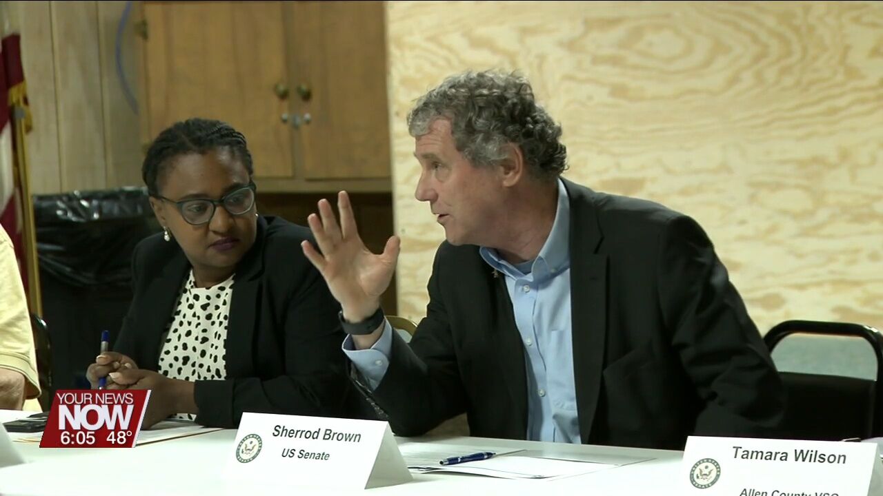 Senator Sherrod Brown discusses newly passed act with Lima veterans